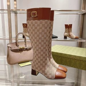 GUCCI Beige GG Supreme Boots