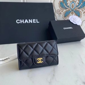 Chanel Classic Leather Wallet In Black