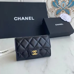 Chanel Classic Leather Wallet In Black