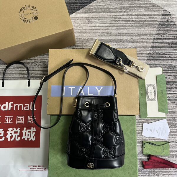 Elegant Matelassé Leather Mini Bucket Style Bag – UM8HG Collection