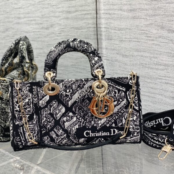 Horizontal Paris Map Embroidered Fabric Tote Bag – Premium Women’s Luxury Style Handbag