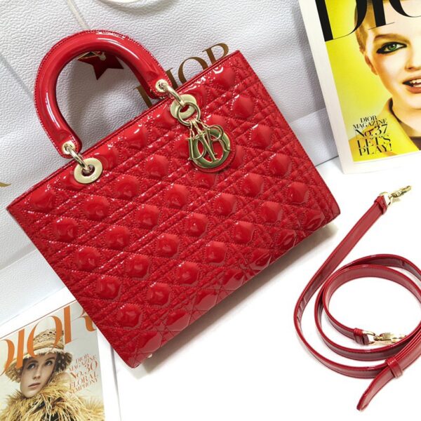 Elegant Patent Leather Multi-Compartment Flap Handbag for Women