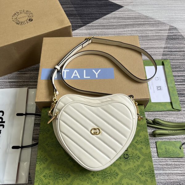 Interlocking G Mini Heart Shoulder Bag.