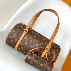 M51385 Vintage-Inspired Large Round Cylindrical Mother & Daughter Bag Set