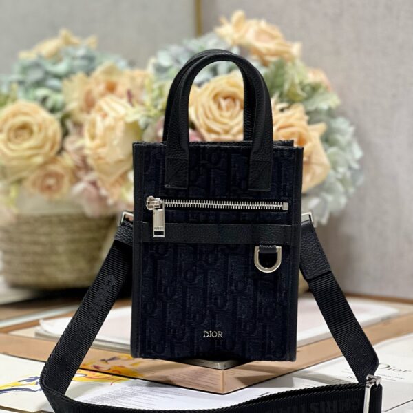 DiorSAFARI NORTH-SOUTH Mini Handbag "Black Cloth"
