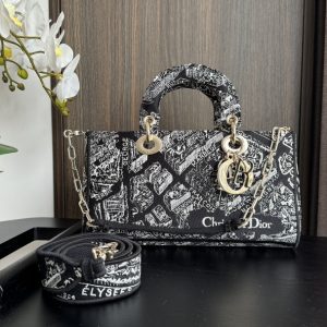 Black Paris Map Luxury Inspired D-Joy Style Handbag – Early Spring Lace Mesh Edition