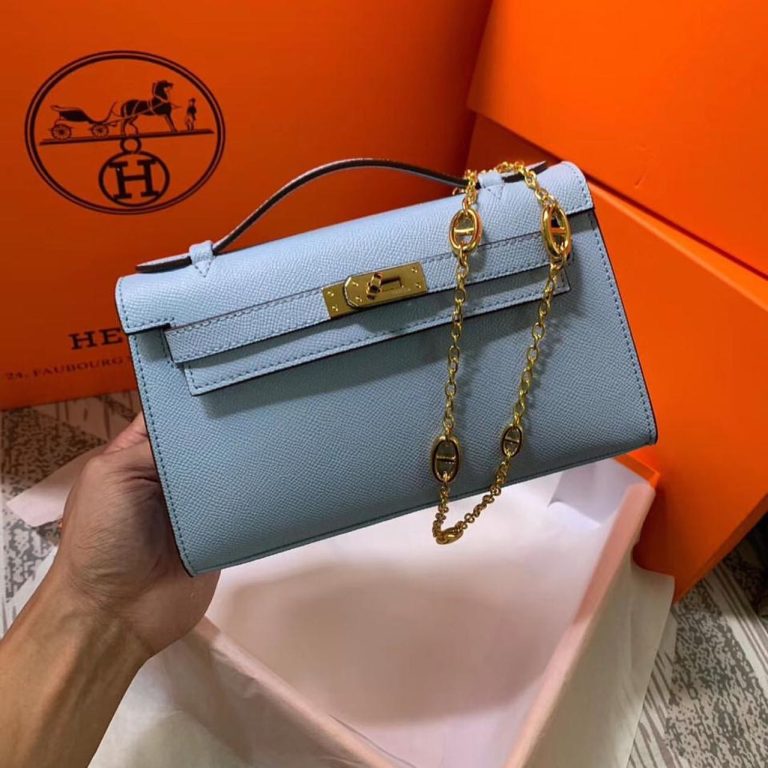 Hermès Kelly Pochette Mini Bag Brown - Image 4