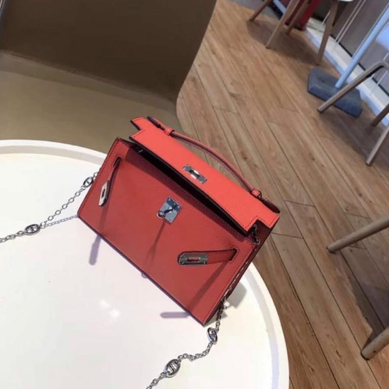 Hermès Kelly Pochette Mini Bag Brown - Image 8