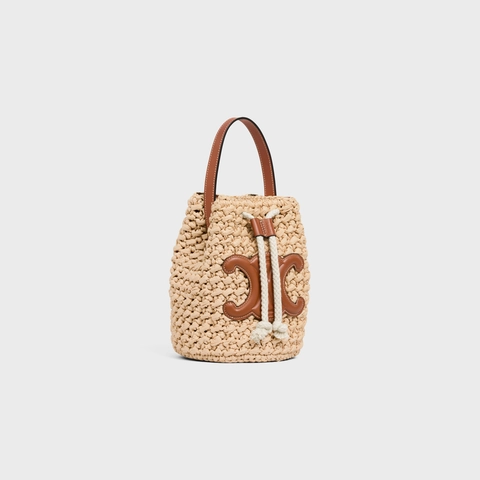 Celine Teen Drawstring Raffia Bag - Image 3
