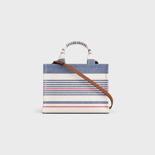 Celine Cabas Thais Stripped Textile Bag - Image 2
