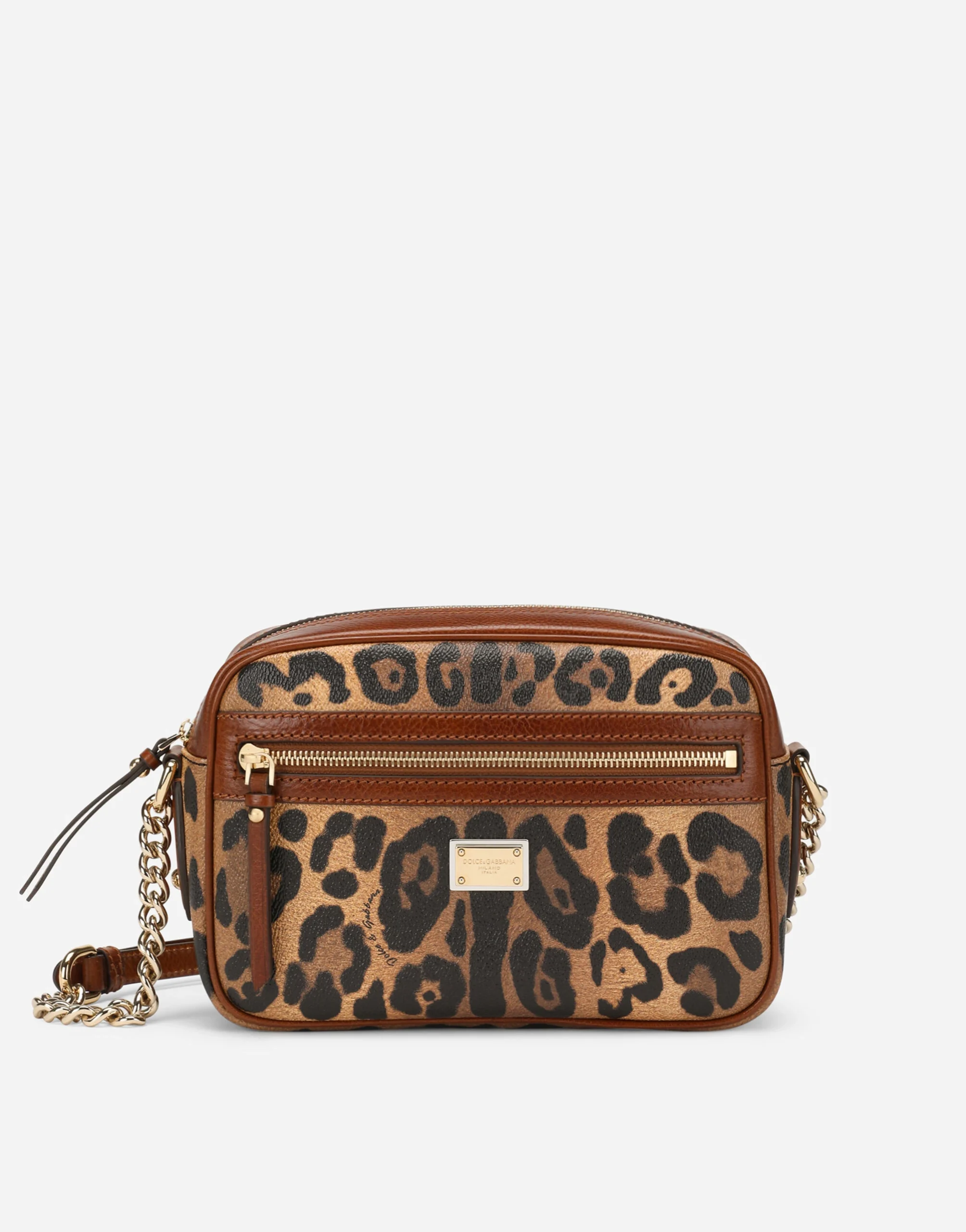 Dolce & Gabbana Edium Leopard-print Crespo Crossbody Bag