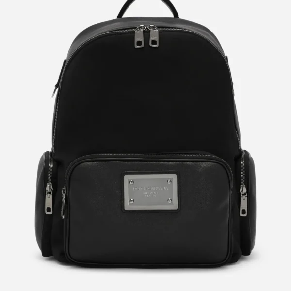 Dolce & Gabbana Grainy Calfskin and Nylon Backpack