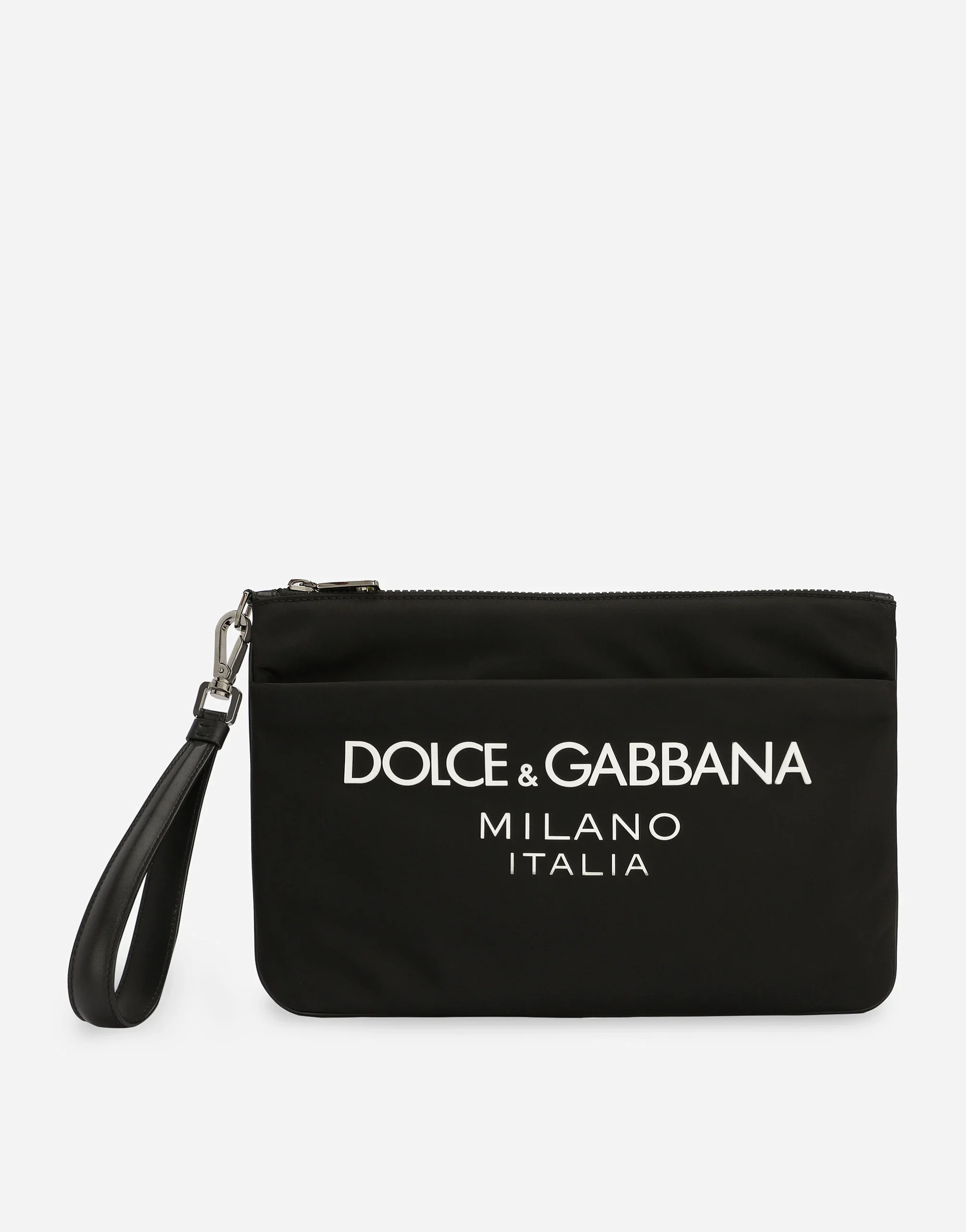 Dolce & Gabbana Nylon Rubberized Logo Pouch