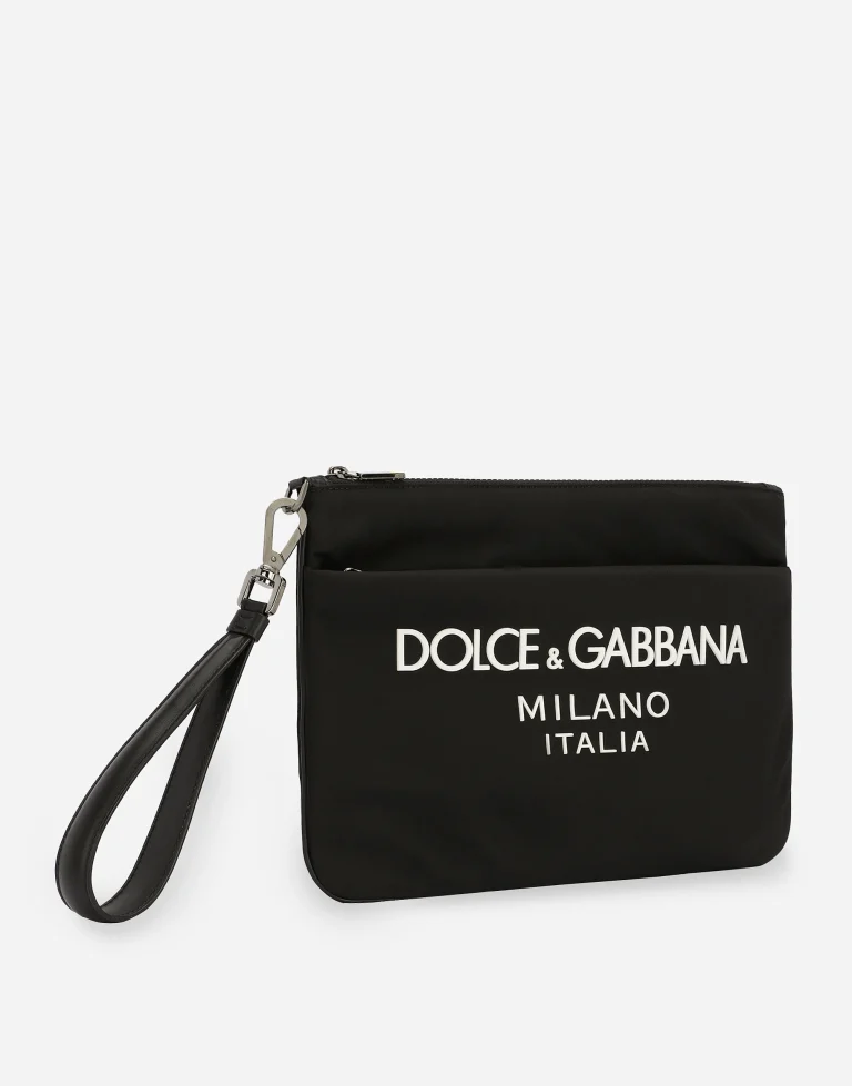 Dolce & Gabbana Nylon Rubberized Logo Pouch - Image 2