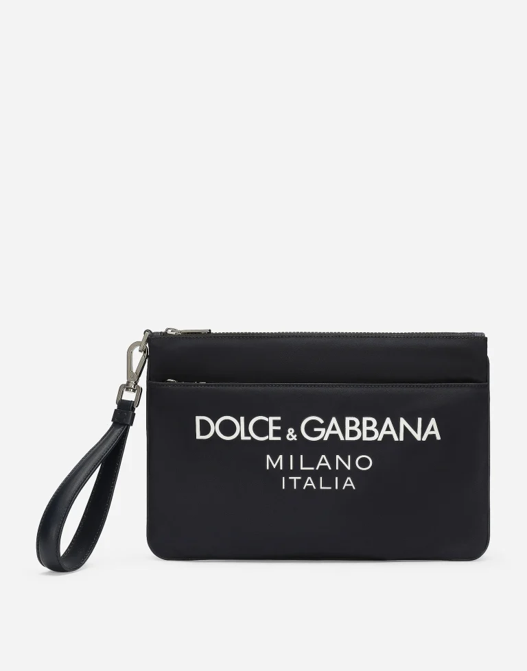 Dolce & Gabbana Nylon Rubberized Logo Pouch - Image 4