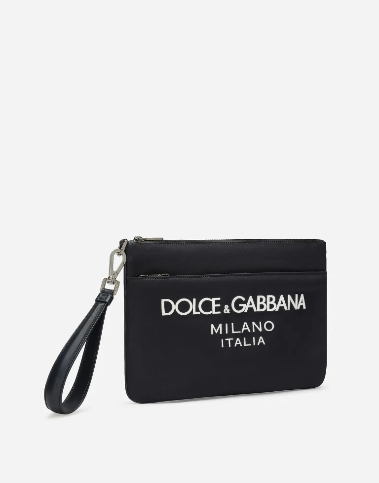 Dolce & Gabbana Nylon Rubberized Logo Pouch - Image 5