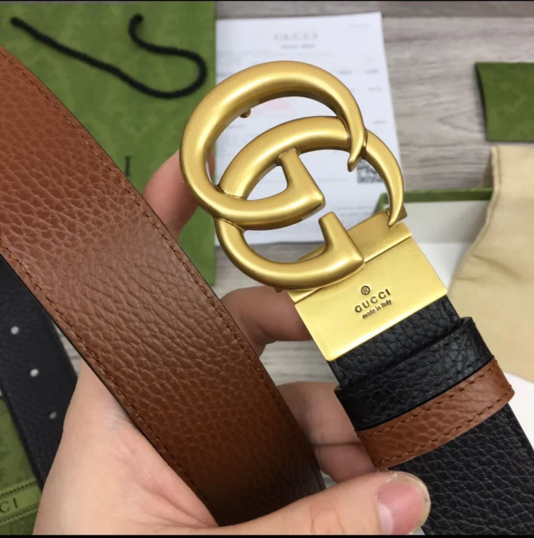GG Logo Buckel Leather Belt - Image 4
