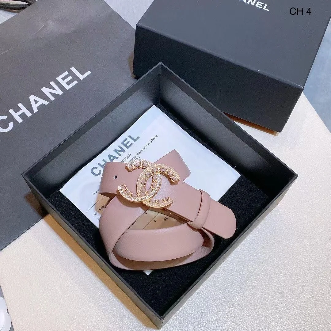 Chanel Crystal Buckel Leather Belt