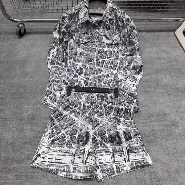 Dior Women’s Long Style Map Print Luxury Designer Trench Coat