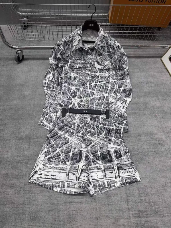 Dior Women’s Long Style Map Print Luxury Designer Trench Coat