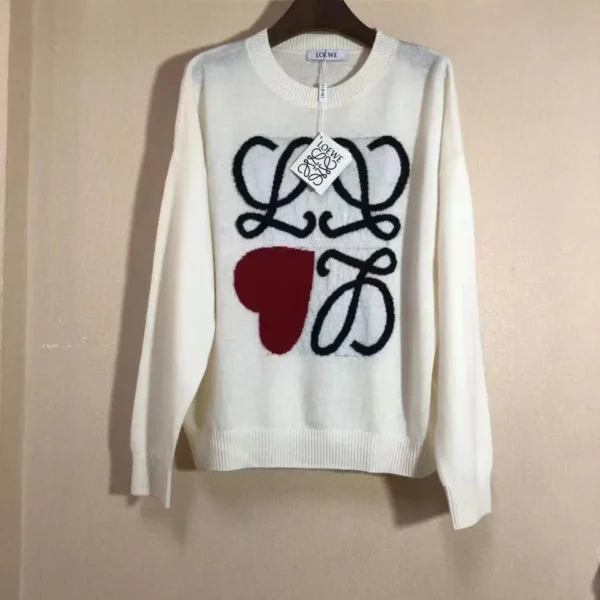 Loewe Men Printed, Typography Round Neck Polyester White T-Shirt