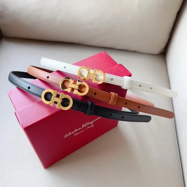 Salvatore Ferragamo Slim Leather Belt