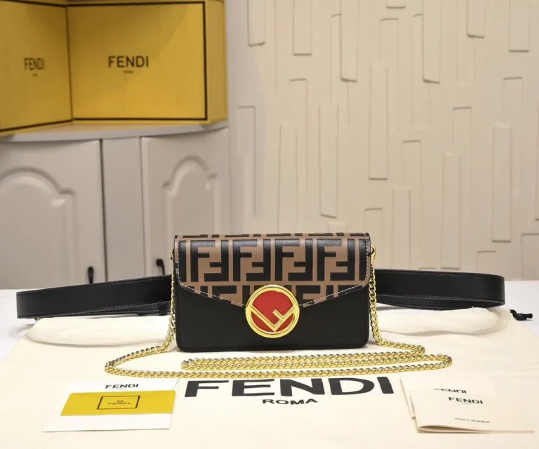 Fendi Liberty F Vitello Leather Crossbody Bag