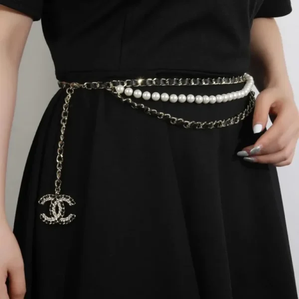 Chanel Pearls Gold Tone Belt